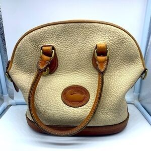 DOONEY And BOURKE white pebbled leather vintage tote bag